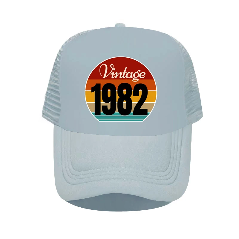 Vintage 1982 Printed Snapback Cap Retro Aged to be Perfected Since 1983 Baseball Hat Rainbow Trucker Hat For Birthday Gift YP065