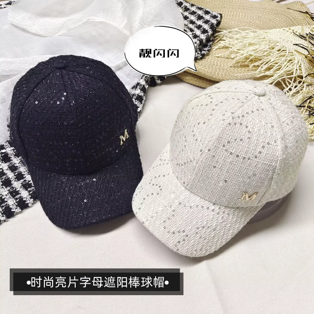 Men Cap Luxury Sequins Letter Women Sun Hat High Quality Autumn Outdoor Leisure Hip Hop Pointed Hat