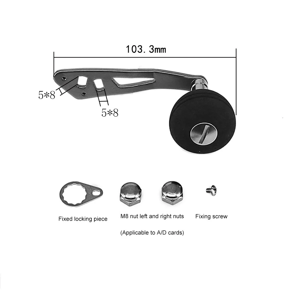 Metal Power All Single Fishing Reel Handle EVA Knob Reel DIY Replacement Part Baitcasting Reel Handle Knob For Fishing Tackle smile