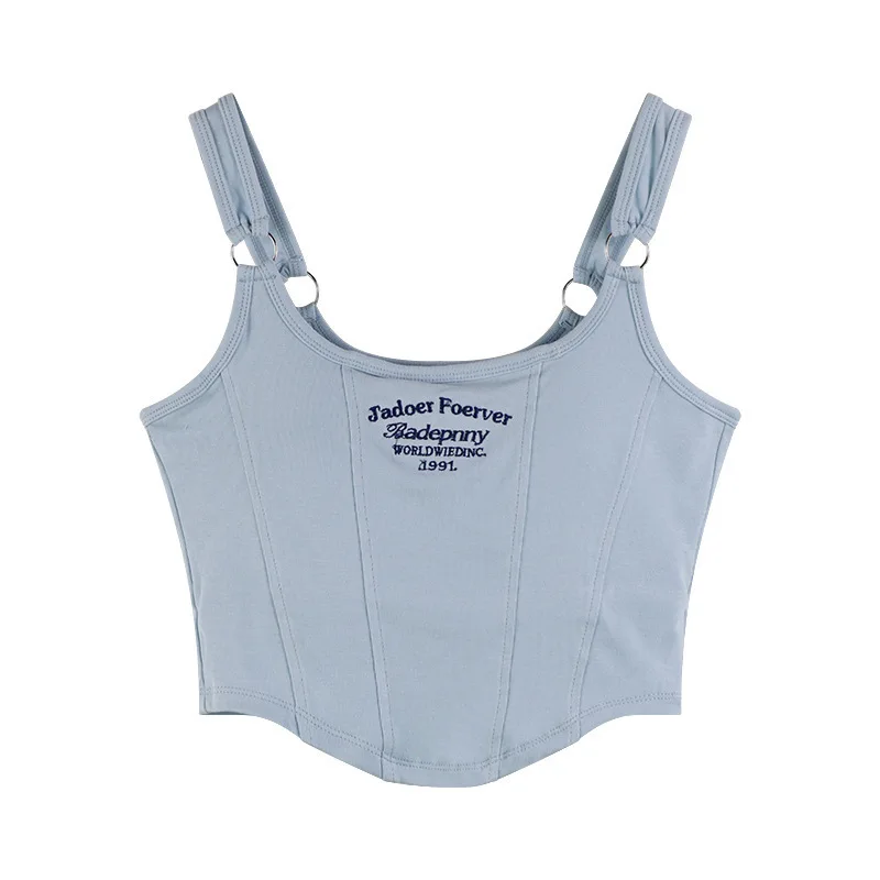 woman Camis vest Black interior sports belt chest pad tank top summer letter slim fitting girl beautiful back bra top women vest