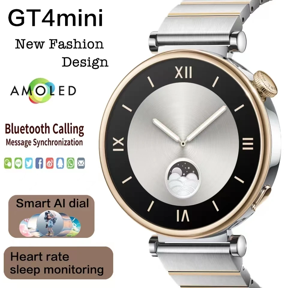 2024 New WATCH GT4 Mini Smart Watch Women 1.3 Inch AMOLED NFC Compass Clock Bluetooth Call IP68 Waterproof Lady Smartwatch men