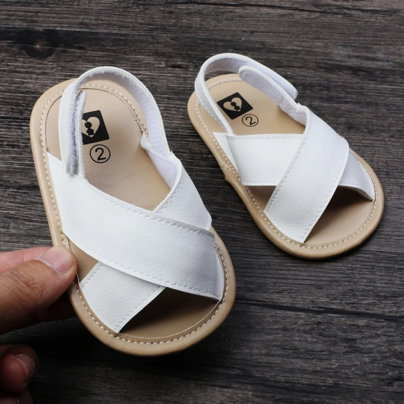 Girls Summer Baby Shoes Sandal Soft Sole Anti-slip Slipper Newborn Toddler Solid Walking Shoes 0-18Months smile