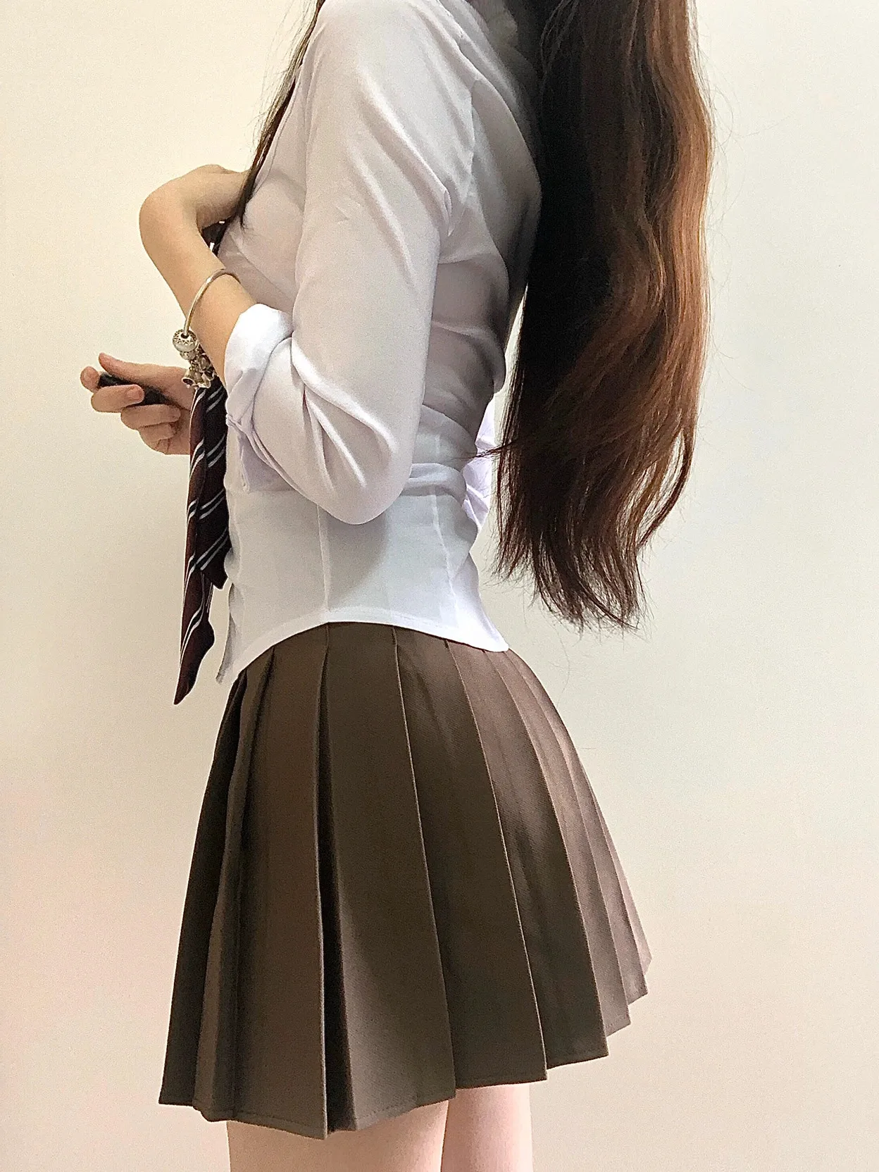 Spicy Girl new Uniform Suit Student Daily Japanese JK Uniform 2025 Set Women Long Sleeved Slim White Shirt Mini Pleated Skirt Summer