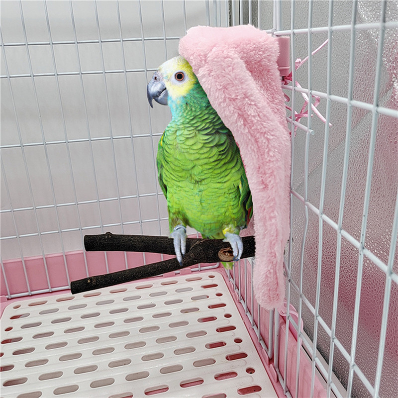 Elegant Avian Habitat Addition: Luxurious Wool Snuggly Coop w/ Attached Hammock Plaything