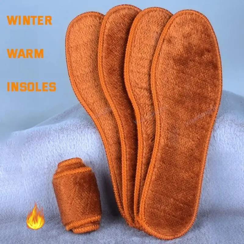 NEW Winter Plush Warm Insole for Shoes Thicken Snow Boots Shoe Sole Thermal Insert Sports Running Insoles Men Woman Heating Pads
