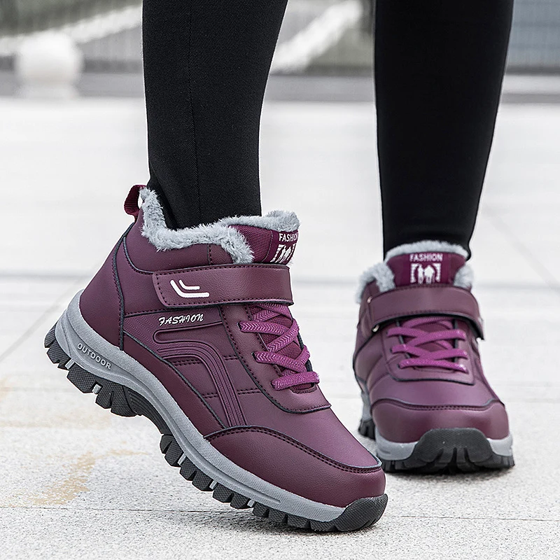 2023 Women Shoes Winter Waterproof Ankle Boots For Women Warm Snow Boots Non-slip Outdoor Work Casual Shoes High Top Women Boots