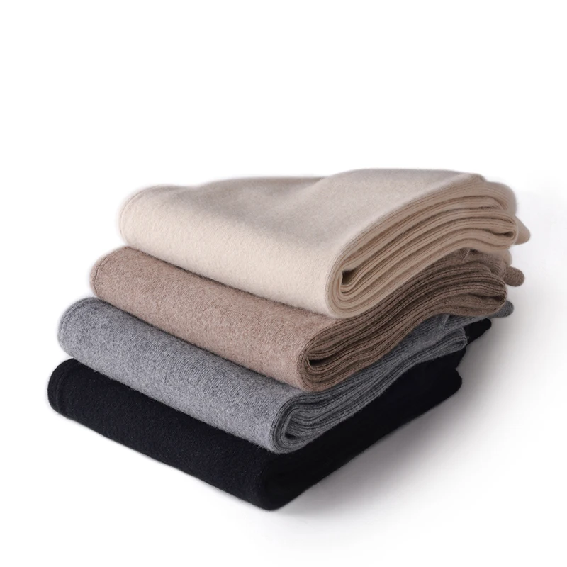 Cashmere Trousers 2025 Autumn Winter Woman's Pants Wide Leg Pants Loose Casual Elasic Mid new Waist Full Length Pants 100% Woolen Knitted