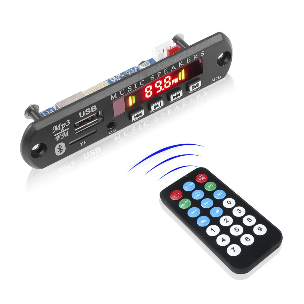 MP3 Decoder Board Bluetooth 5.0 Handfree 9V 12V MP3 Player Car Music FM Radio Module Support USB SD TF AUX With Remote Control