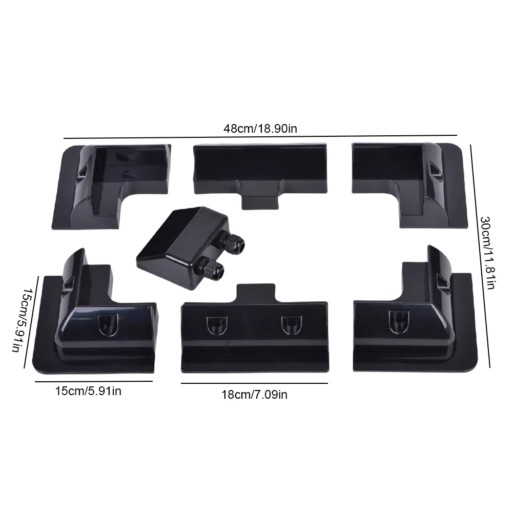 RV Top Roof PV Panel Mounting Bracket Fixing Bracket Kit Wire Box Support PV Support Holder for Caravan Camper Boat Yacht