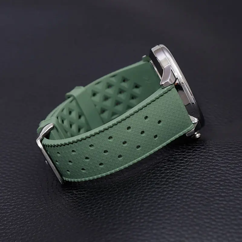 Tropical Rubber Watch Band mm Waterproof Porous Breathable Diving Sport Men Women Strap Replacement 5