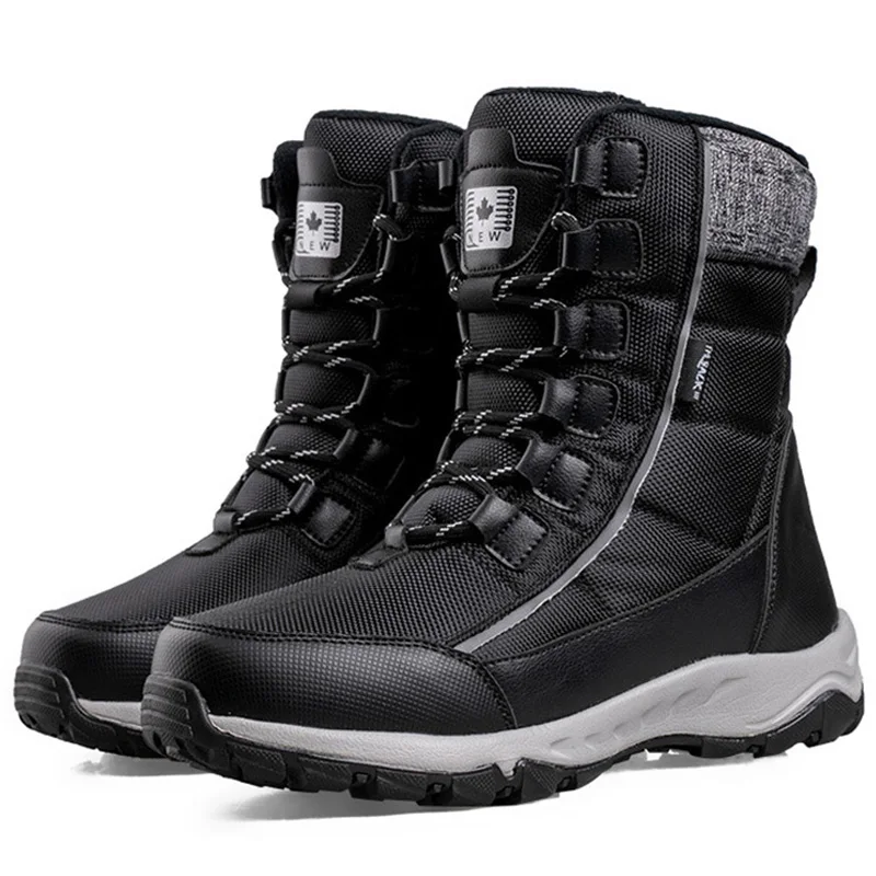 Men Boots Outdoor Snow Shoes Lightweight Hight Top Shoes Waterproof Freeze Crack Boots Plush Keep Warm Rubber Witer Male Shoes