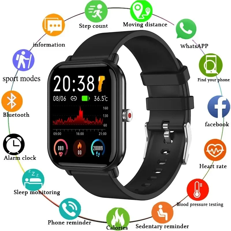 2024 New GTS2 5ATM Swim Smart Watches Body Temperature Monitor Music Control Sports Waterproof Smartwatch for Men Women Q9pro
