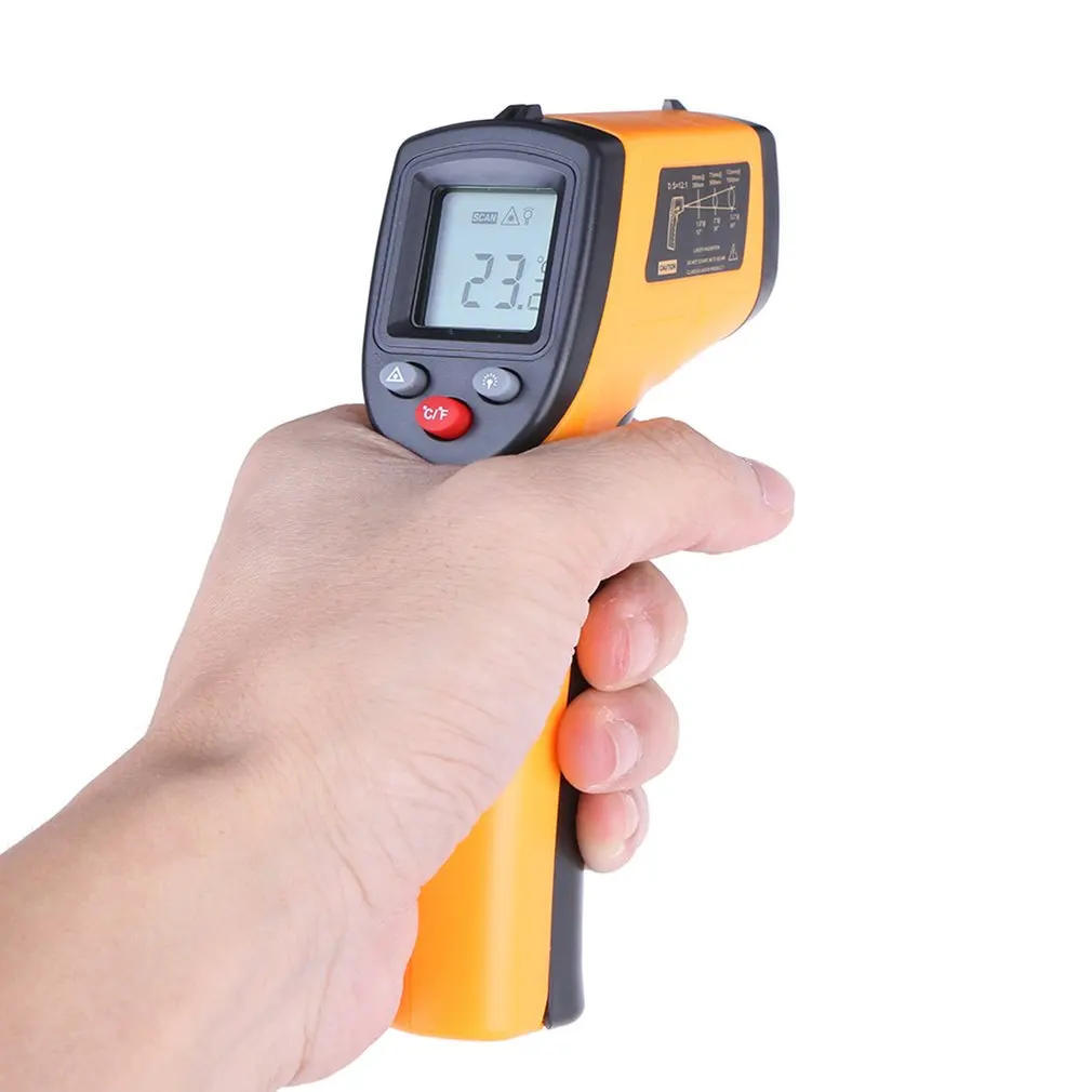 Hot Gm320 Handheld Non-Contact Ir Infrared Thermometer Digital Lcd Laser Industrial Object Measurement Surface Utor28 Temperature Meter
