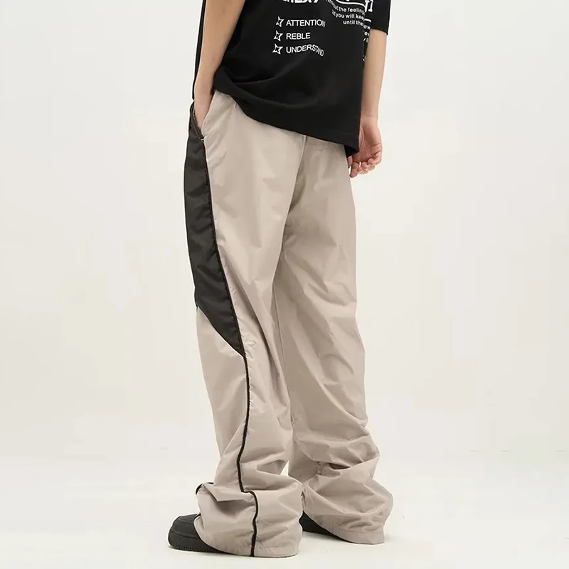 HOUZHOU Casual Baggy Men's Sports Pants Oversized Hip Hop Joggers Harajuku Streetwear Male Sweatpants Wide Leg Trousers Korean