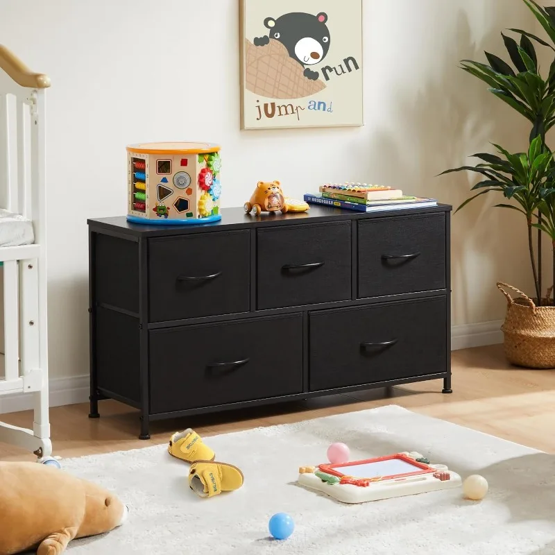 Dresser Sweetcrispy for Bedroom with 5 Fabric Drawers, Small Chest Storage Tower, Organizer 2025 Units for Clothing Closet Drawers, Tower,