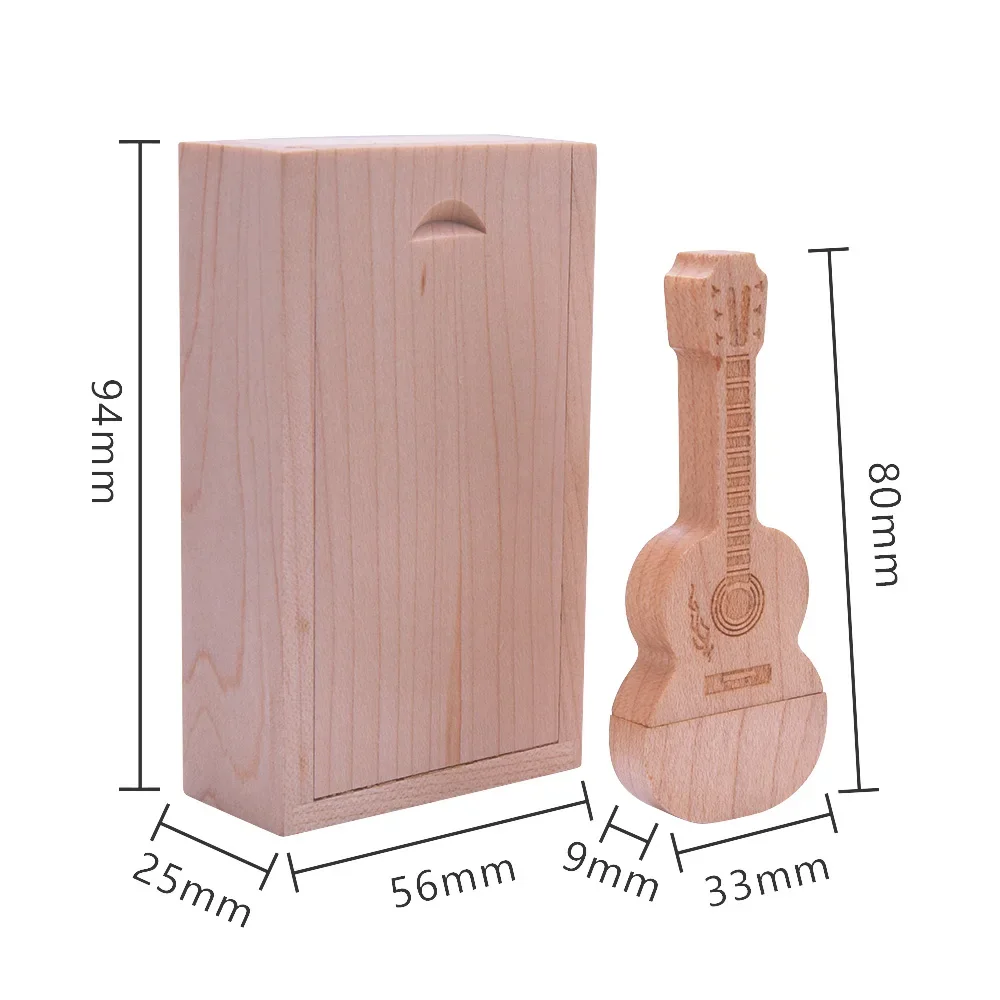 20pcs/lot wooden Guitar new usb flash drive free music gifts pendrive 4GB 8GB 2025 16GB 32GB cle usb 64GB 128GB usb disk usb stick