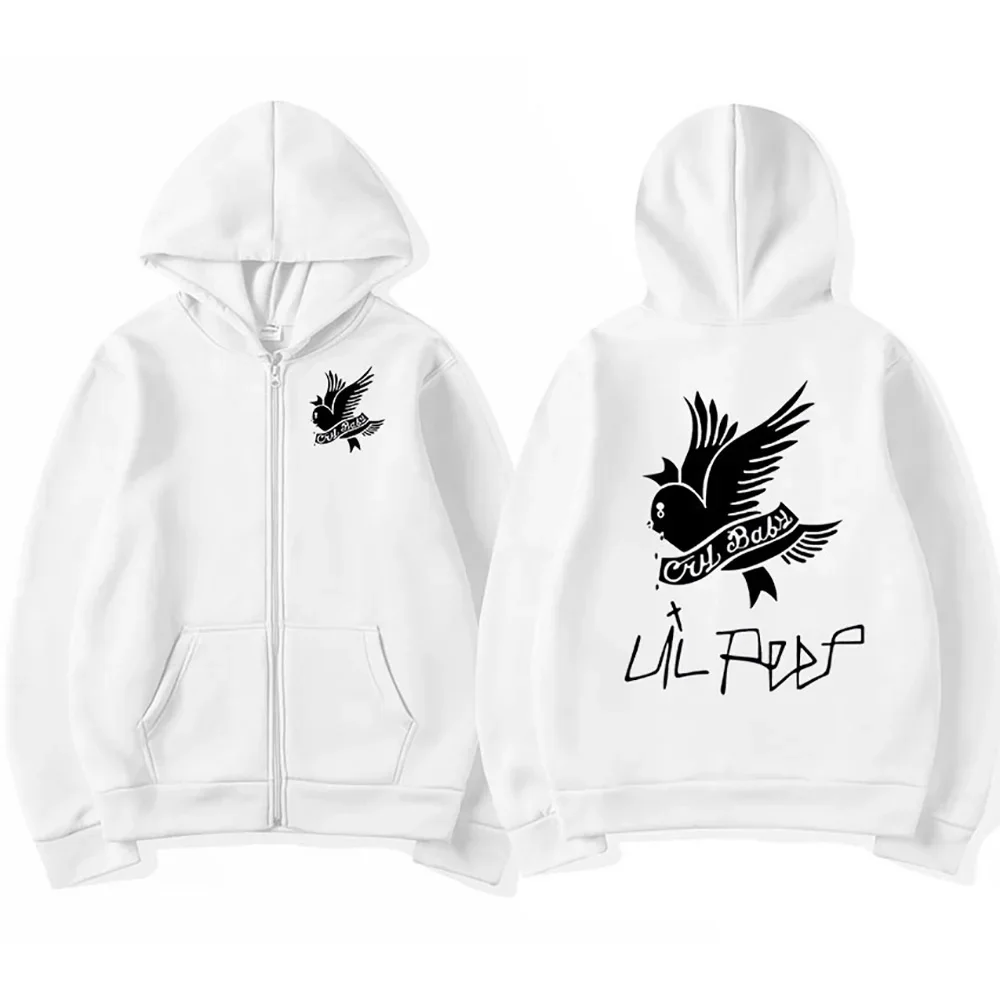 Rapper Lil Peep Hoodie Male Female Zipper Jackets Spring and Autumn Zip-up Jacket Thin Fleece Y2k Sweatshirts Streetwear Hoody