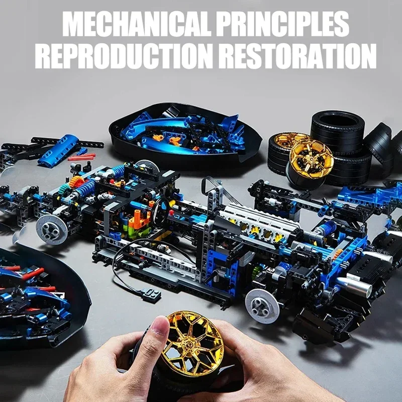 Technical MOC 10520 Super Blue Speed Sports SVJ Car Model 3811PCS Building Blocks Brick Toys for Children Adult Birthday Gift
