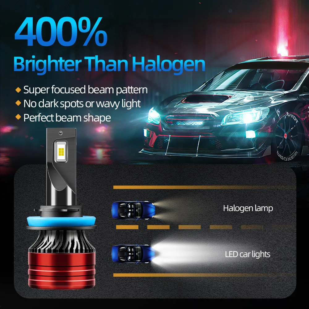ZTZPIE 6000K HB3 HB4 9005 9006 H1 H7 H4 H11 Bulb Led Lamp CSP 3570 Chips Car Headlight Light 380W 180000LM Fog Lights Lamps