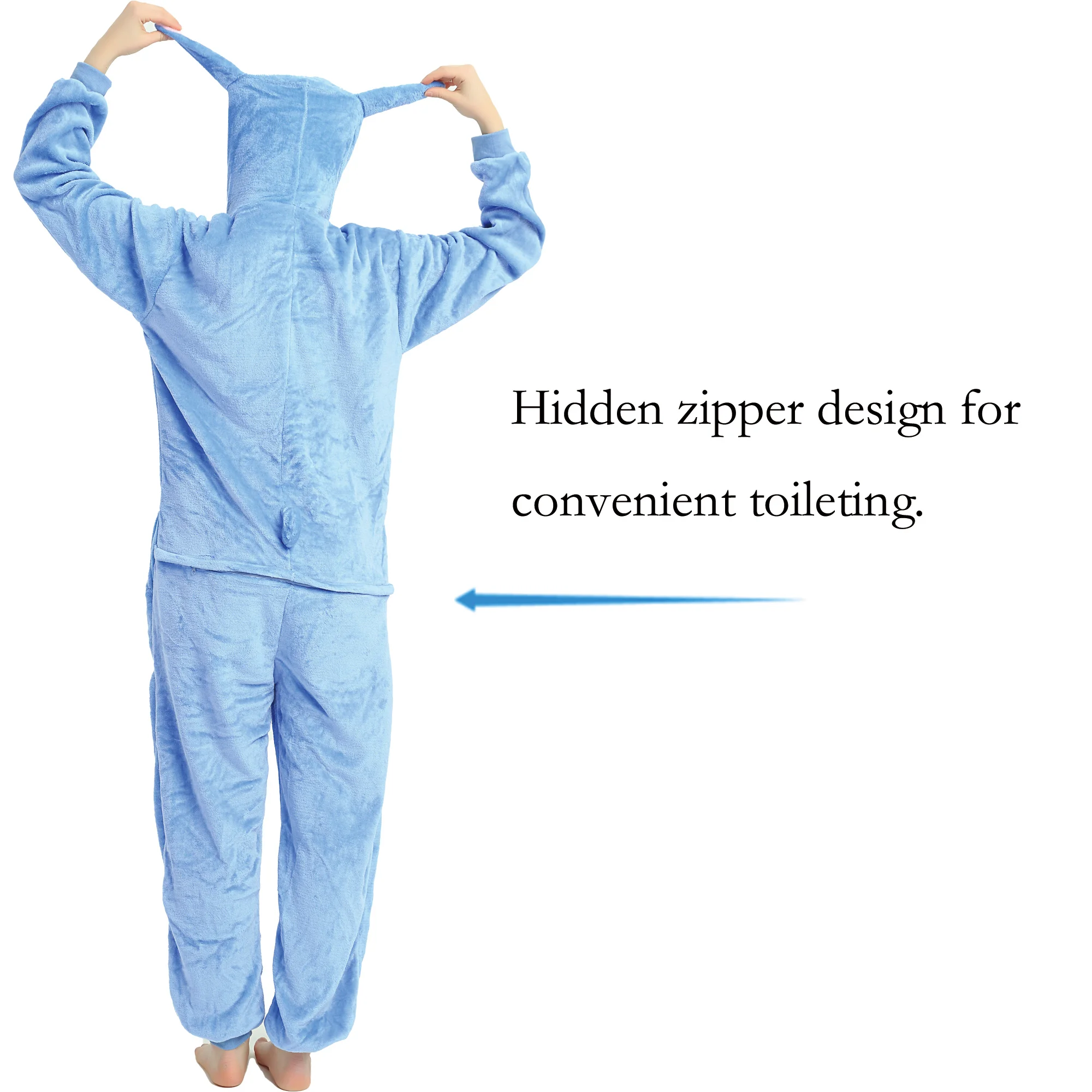 Adults Stitch Cosplay Pajamas Anime Stitch Onesies Costume Jumpsuit Pajamas Hooded Sleepwear Halloween One Piece for Performing