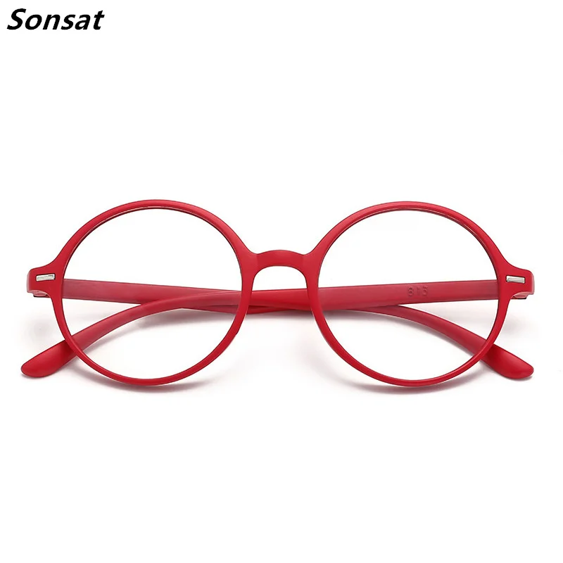 2025 TR Black Red Purple new Blue Round Frame Reading Glasses For Women Presbyopia Spectacles +100 TO +400 RetroEyeglasses