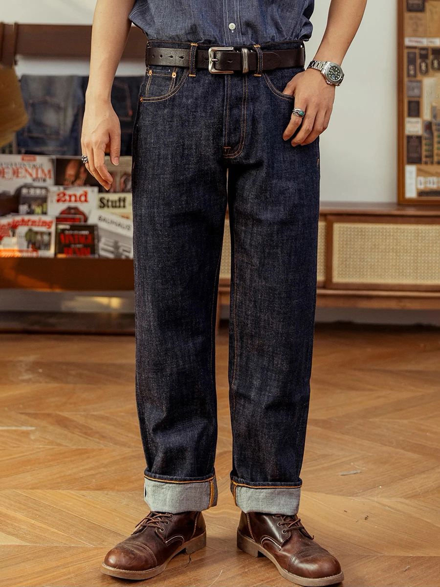Red 2025 Tornado 14oz Seedge Denim Jeans Loose Fit Straight new Leg Pants Ameki DN-0006