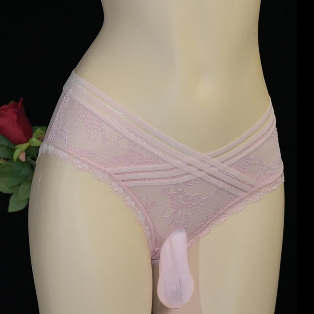 Sissy Underpants Mens Mesh Underwear Ball Pouch Panties Erotic Lingerie Elastic Low Wasist Briefs Sheer G String