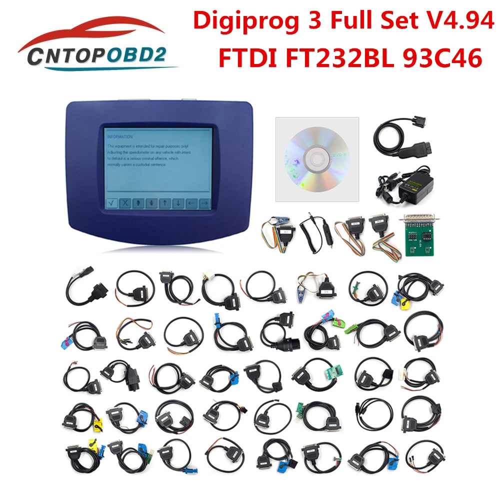 Digiprog 3 Full 2025 set Digiprog III 4.94 FTDI Chip FT232BT KM Correct Digital new Programmer Tool for Multi-Car With EU/US/UK Plug