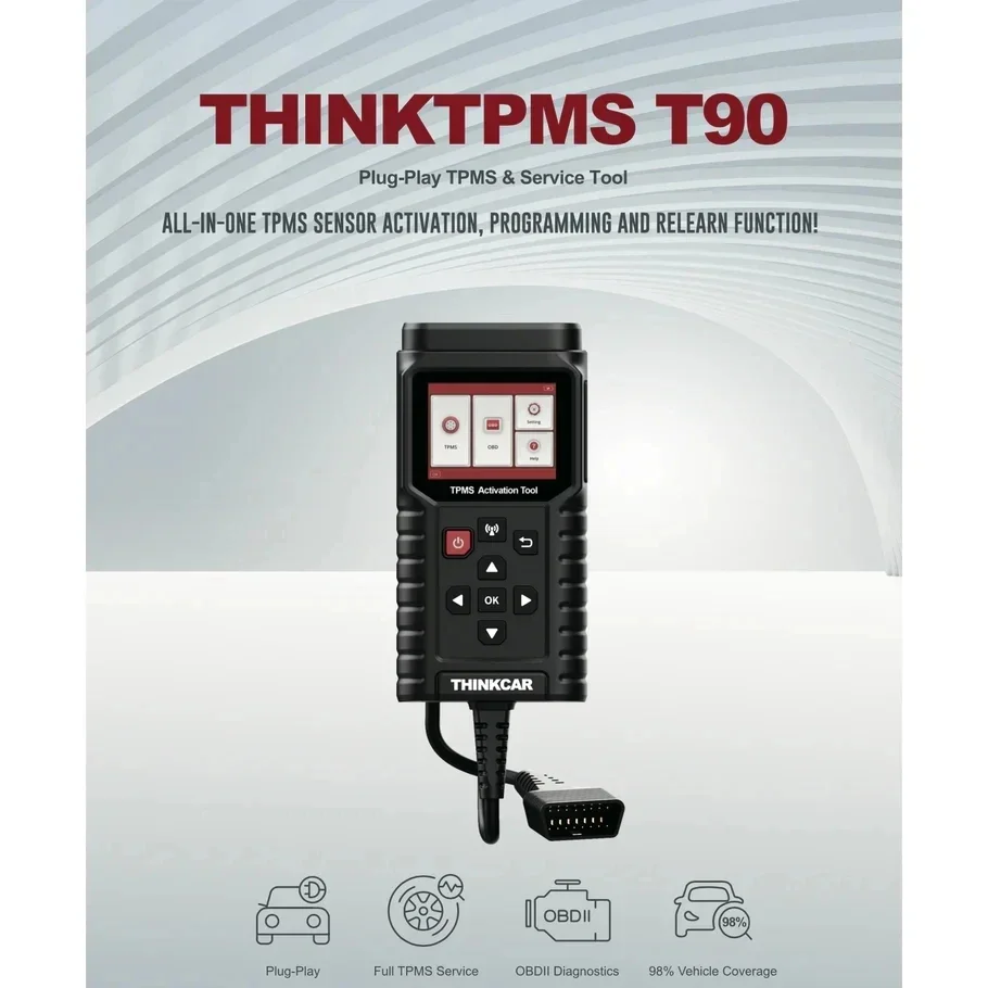 ThinkCar THINKTPMS TP new T90 TPMS Programmer S2 315MHz 433MHz 2in1 Car 2025 Tire Pressure Diagnosis Tool TPMS Sensor Service Tool