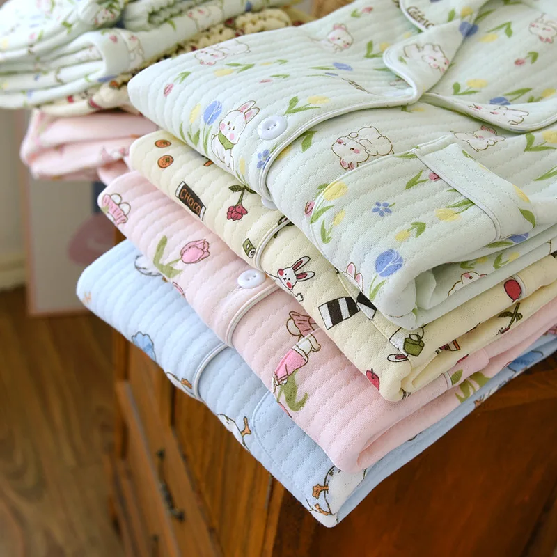 Pyjama Women Winter Flannel Pama Set Fleece Pamas Sleepwear Thick Warm Veet Female Homewear Suit Cute Sweet Pijama