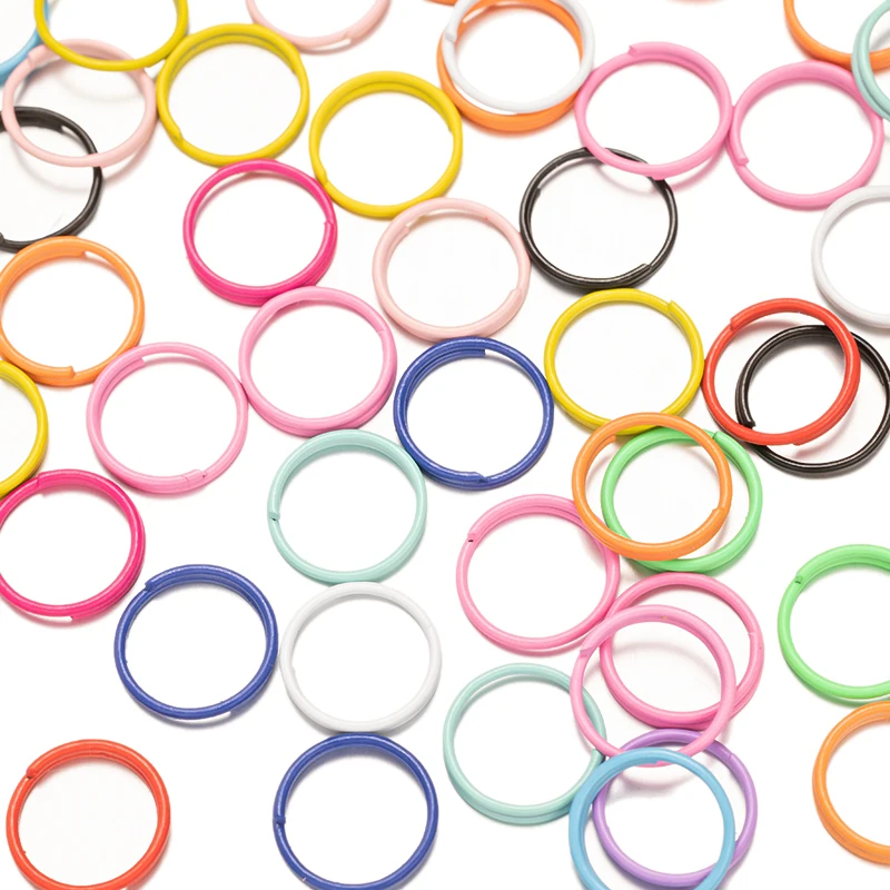 100/200pcs 8/10mm Colorful Metal Open Jump Rings Double Loops Key Chain Connector For DIY Jewelry Making Accessories Supplies