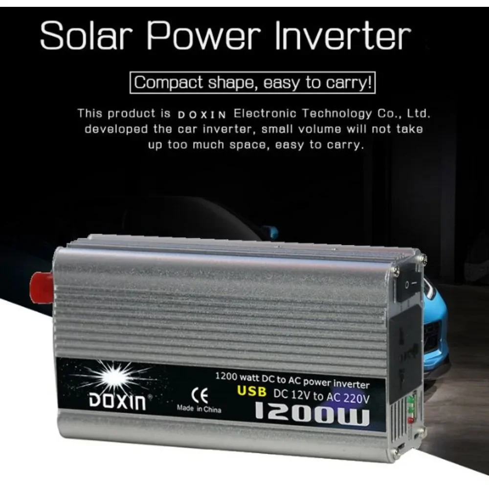 Car Wave Inverter DC V AC W Inversor Adapter Power Solar Converter