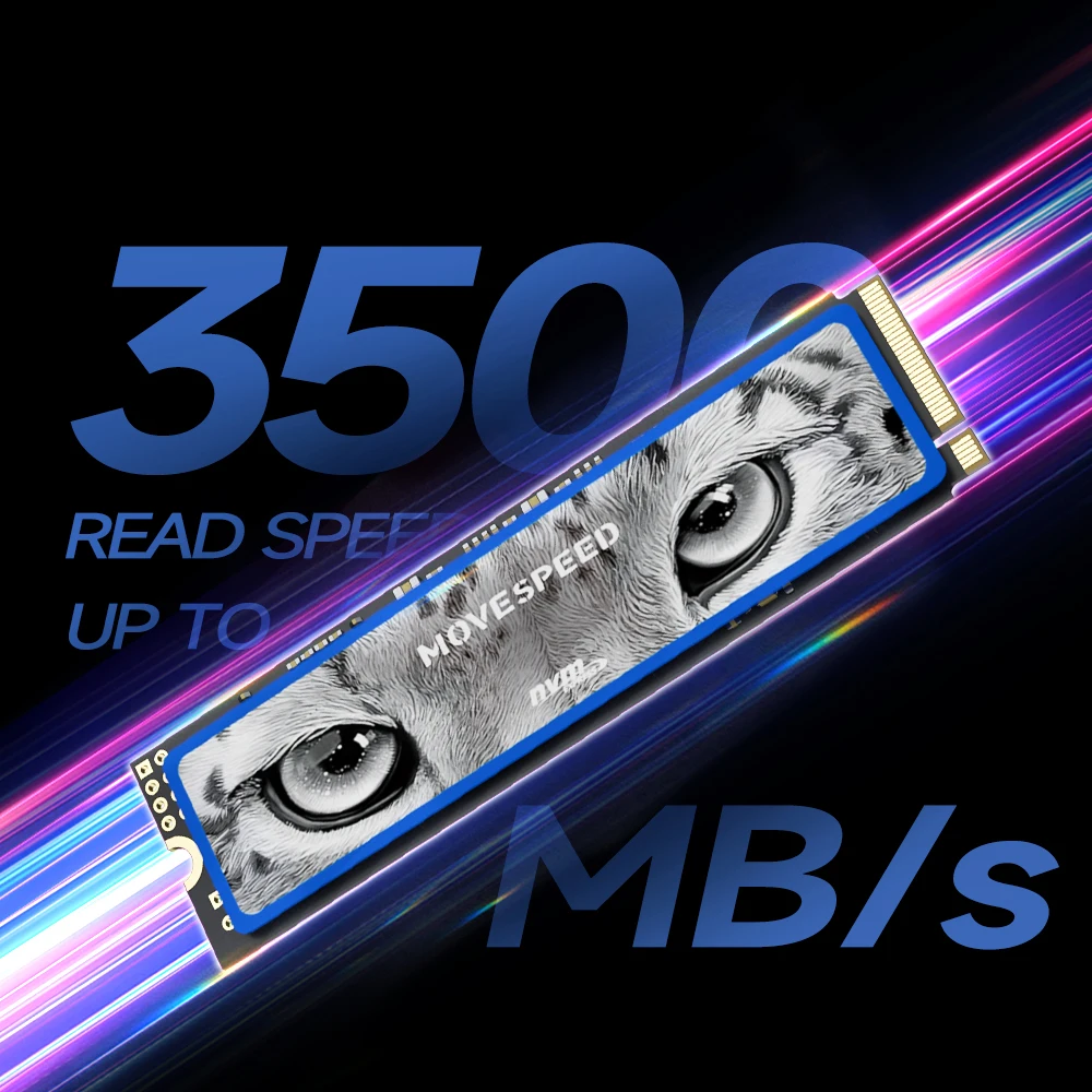 MOVESPEED 3500MB/s SSD NVMe M.2 2280 with DRAM Cache 512GB Internal Solid State Drive M2 PCIe 3.0x4 2280 SSD for PC Laptop