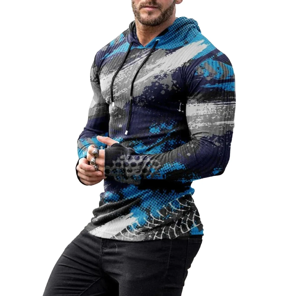 Men new Print Pullover Hoodies Hooded Sweatshirts Long Sleeve Jumper Muscle Tops Hot Sale Creative Pullover 2025 Autumn Winter Hoody