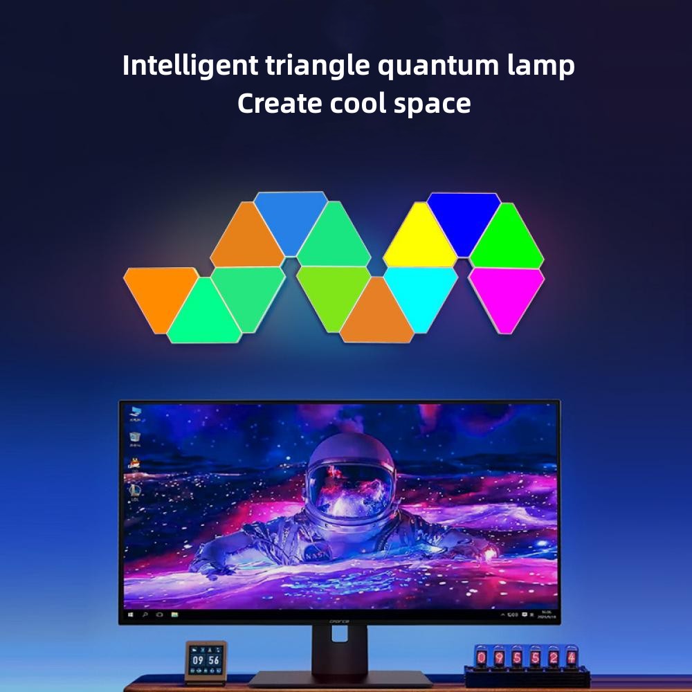 RGB Triangle Lamps WIFI Bluetooth APP 5V Quantum Wall Light LED Atmosphere Night Light For Game Bedroom TV Background Decoration