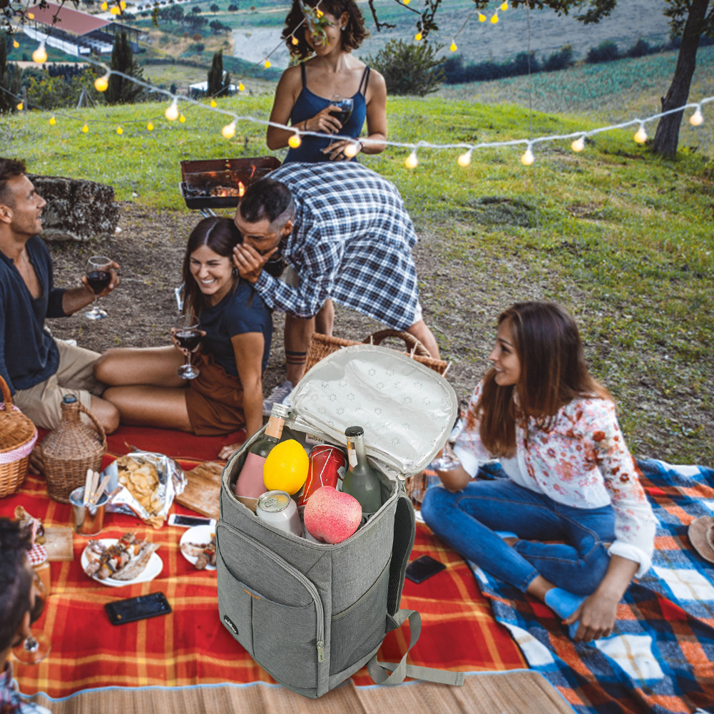 Portable 20L Backpack Lunch Travel Beach Picnic Bags Leak-proof Ice Beer Food Storage Backpack Waterproof for Men and Women smile