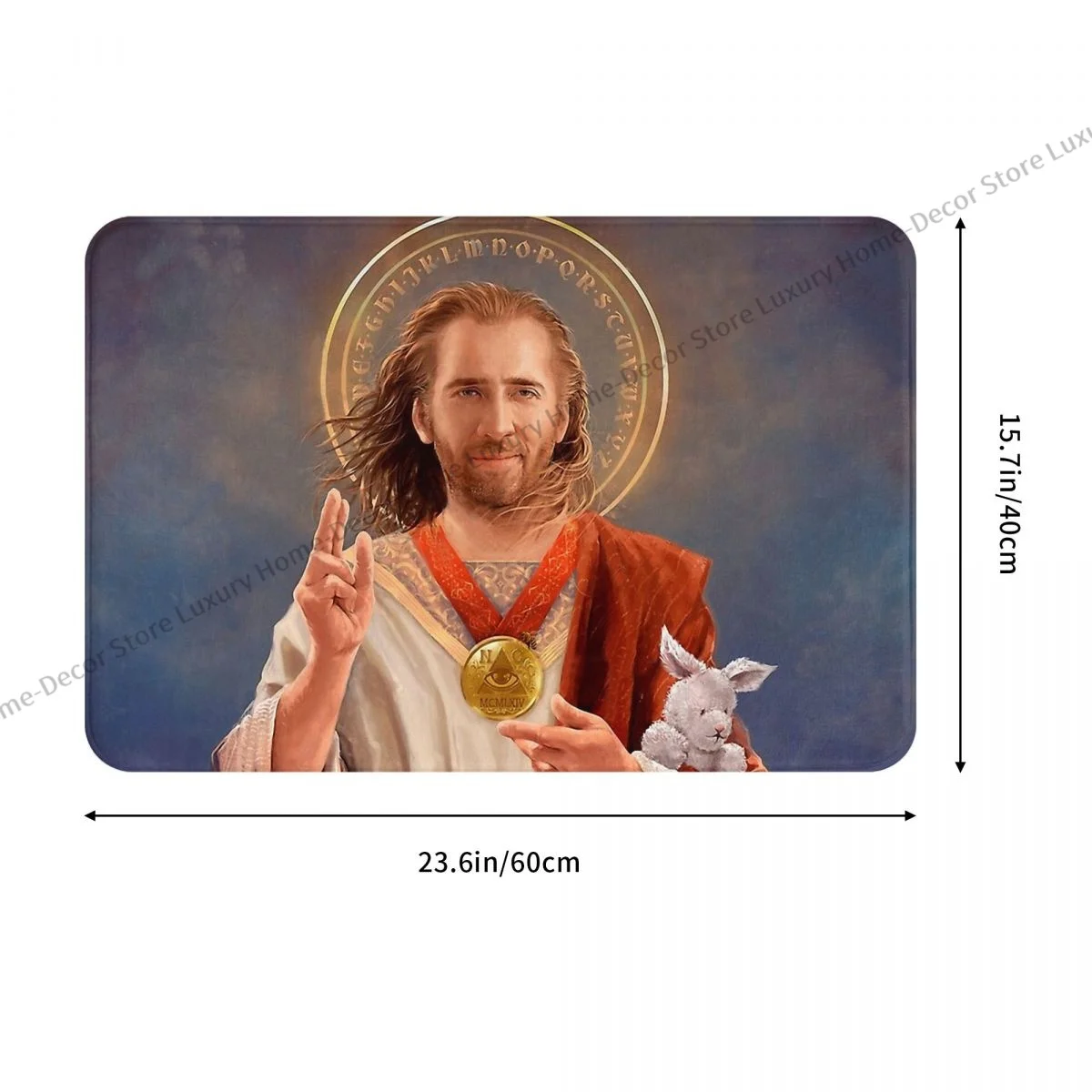 Bathroom Non Slip Carpet Nicolas Cage Saint Nic Original Religious Bedroom Mat Entrance Door Floor Decor Rug