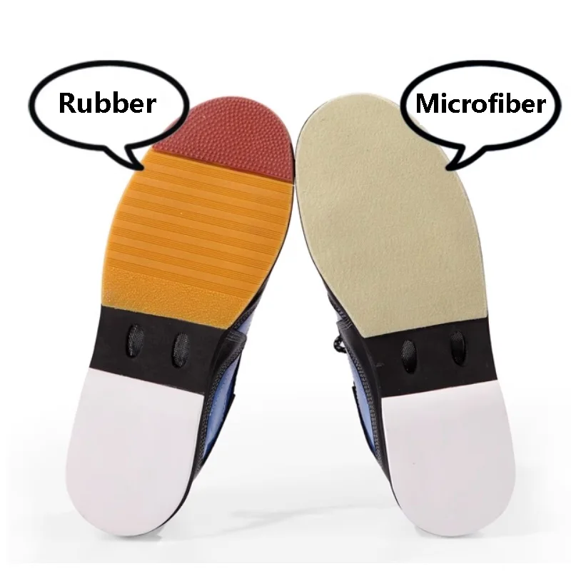 Women Men Genuine Leather Bowling Shoes Unisex Breathable Skidproof Sneakers Lace-up Cushioning Indoor Shoes for Bowling