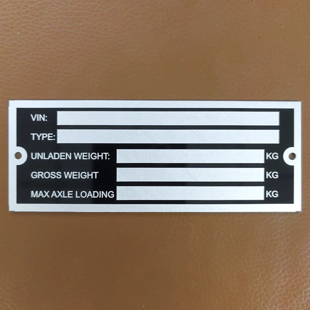 Blank 2025 or Engraved Aluminum Trailer Vehicle ID Plant VIN new Chassis Plates Car Motorbike Caravan RV Parts Camper Accessories