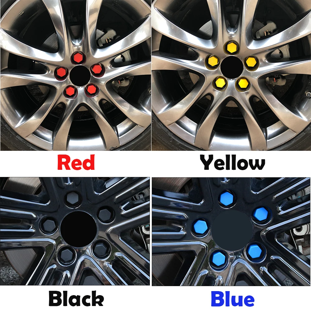 20pcs 17mm 19mm 21mm Black Car Wheel Caps Bolts Covers Nuts Silicone 2025 Auto Wheel Hub new Protectors Screw Cap styling Anti Rust Cover