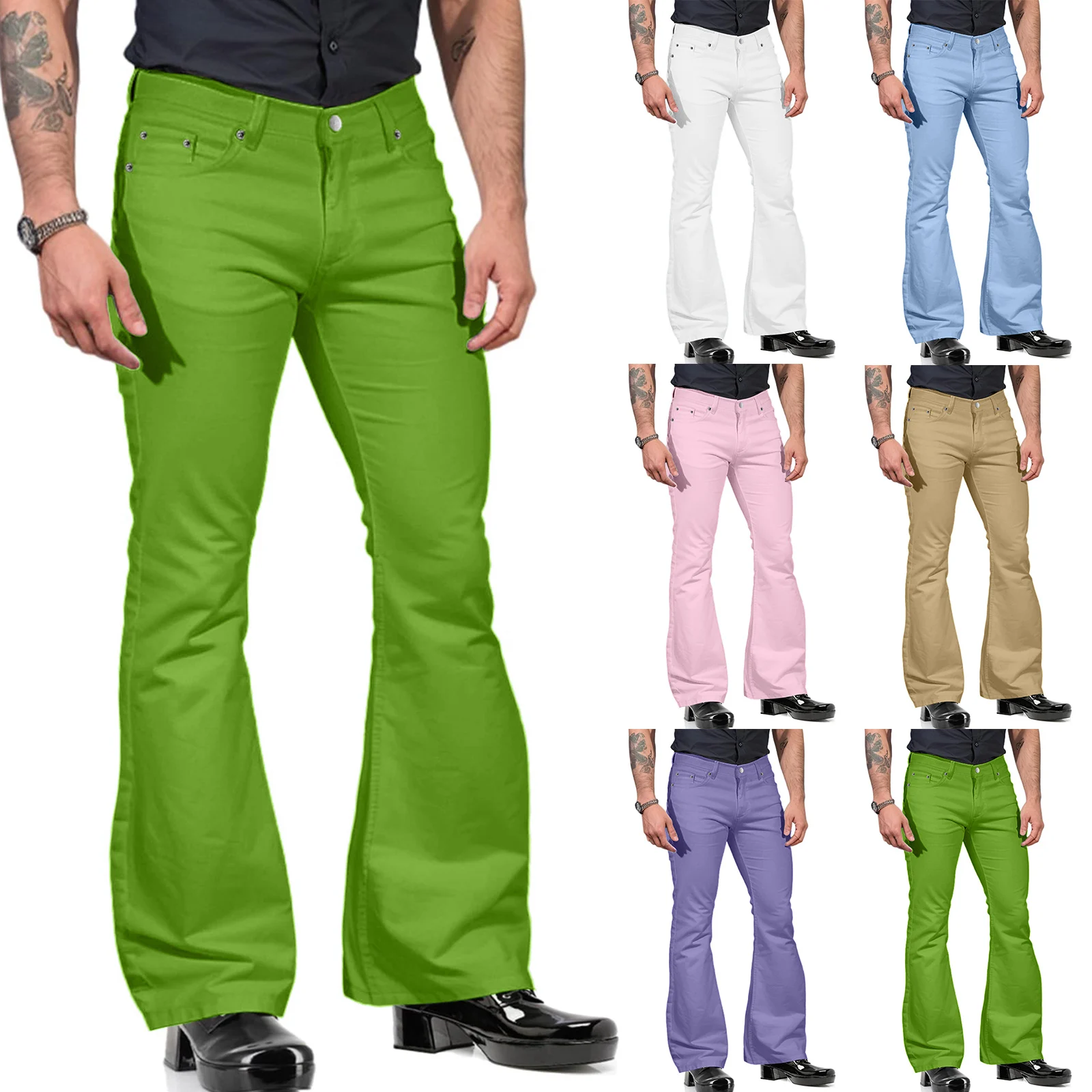 Autumn Spring New Men'S Flared Trousers Formal Pants Bell Bottom Pant Dance White Suit Pants Formal Pants For Men Sweatpant Xmas