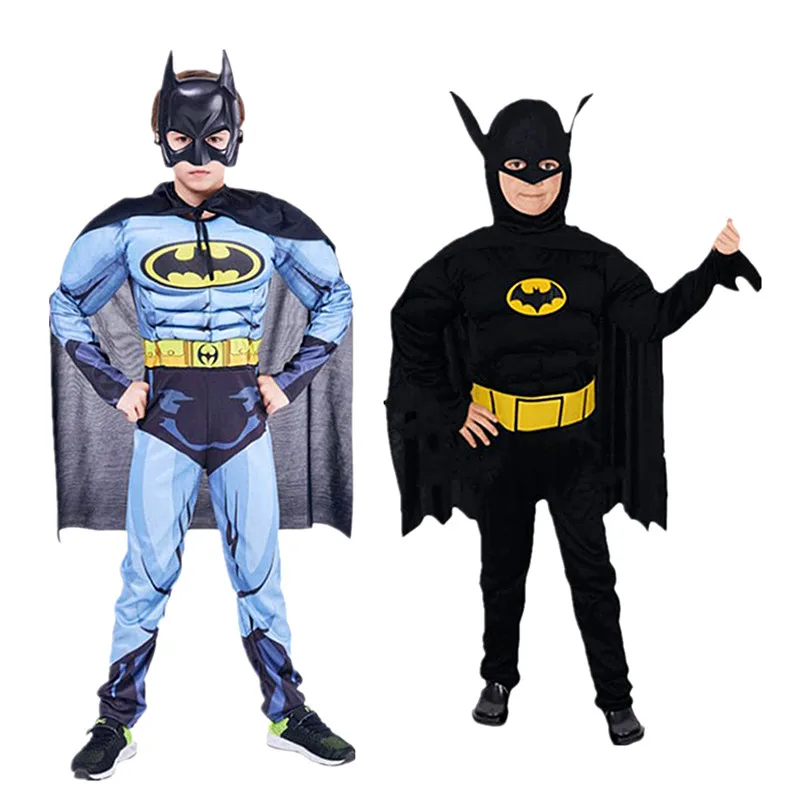 Child Bat Role Play Costume Superhero Mask Jumpsuit Halloween Movie Character Fantasy Costume Boys Holiday Play