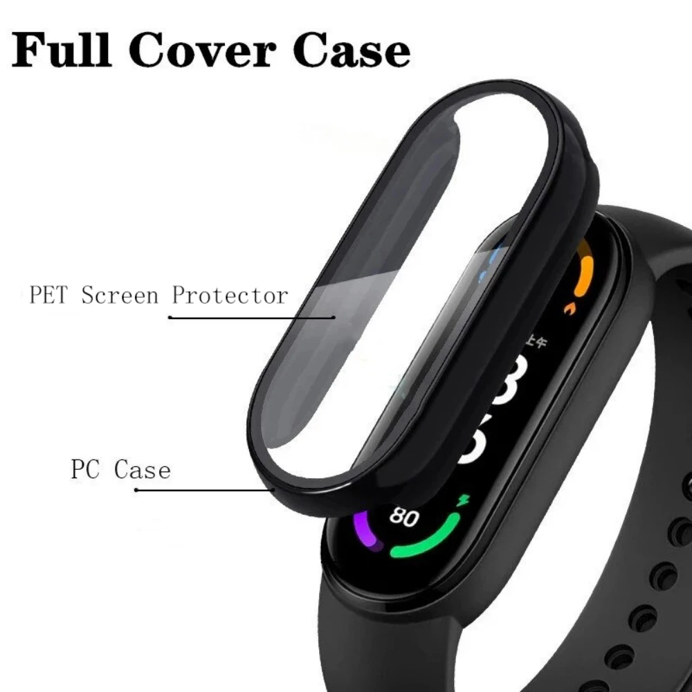 in Screen Protector Film For Xiaomi Mi Band Smart Wristband Full Coverage PC Cover Shockproof Frame Miband Case