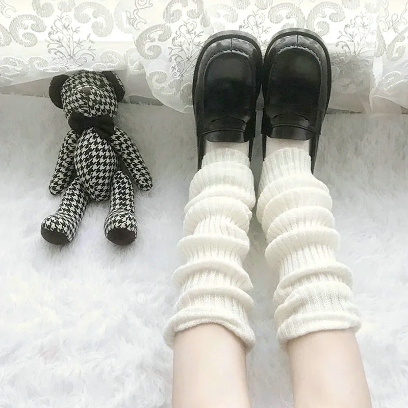 New Women Autumn Winter Knitted Foot Cover Jk Lolita Leg Warmer Long Socks Korean Y k Punk Gothic Crochet Boot Cuffs