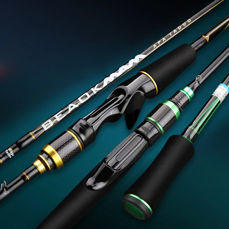 1.65m 1.8m MH Power Casting Fishing Rod 2 Sections Lure Weight 15-45g With Segmented EVA Comfortable Grip Fishing Pole