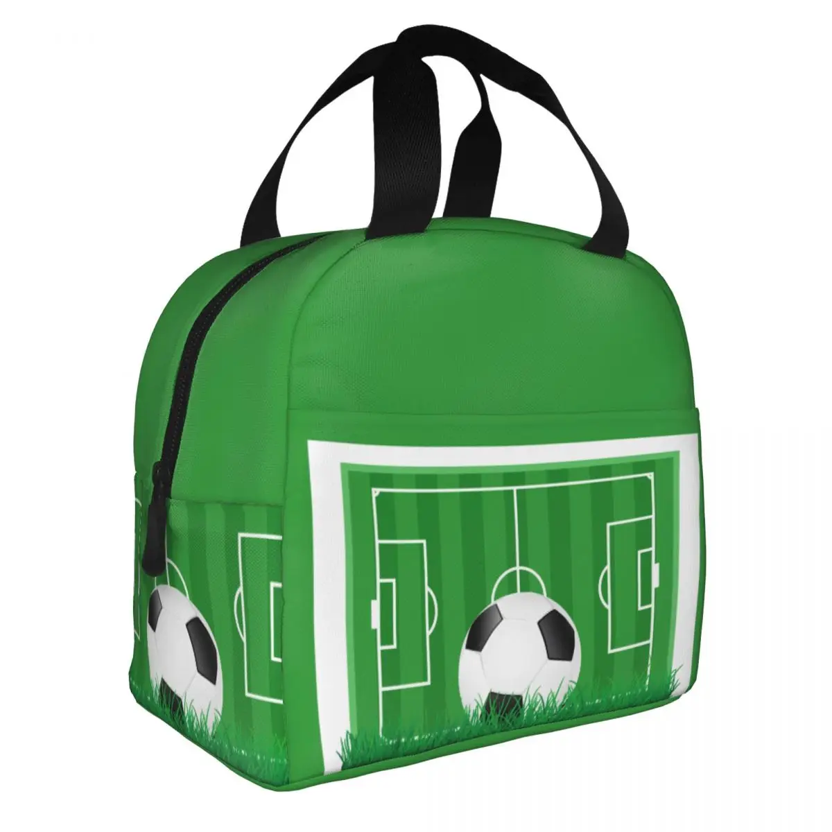 Soccer Football Insulated Lunch Bag Thermal Bag Reusable Balls Sports Portable Tote Lunch Box Men Women School Picnic