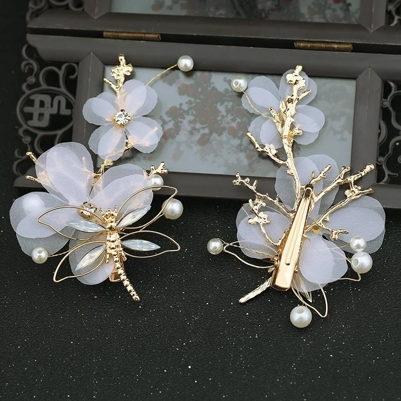 1 Pc Elegant Classical Style Dragonfly Traditional HANFU Chinese Tassel Hairpin Headwear Hair Clips Hair Accessories for Women