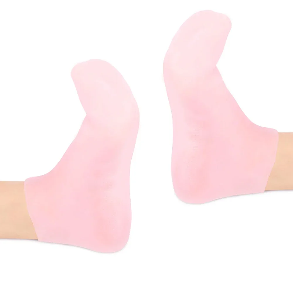 Pair Feet Care Socks Moisturizing Silicone Gel Heel Full Length Foot Skin Tools Protectors Anti Cracking Spa Home Use 5