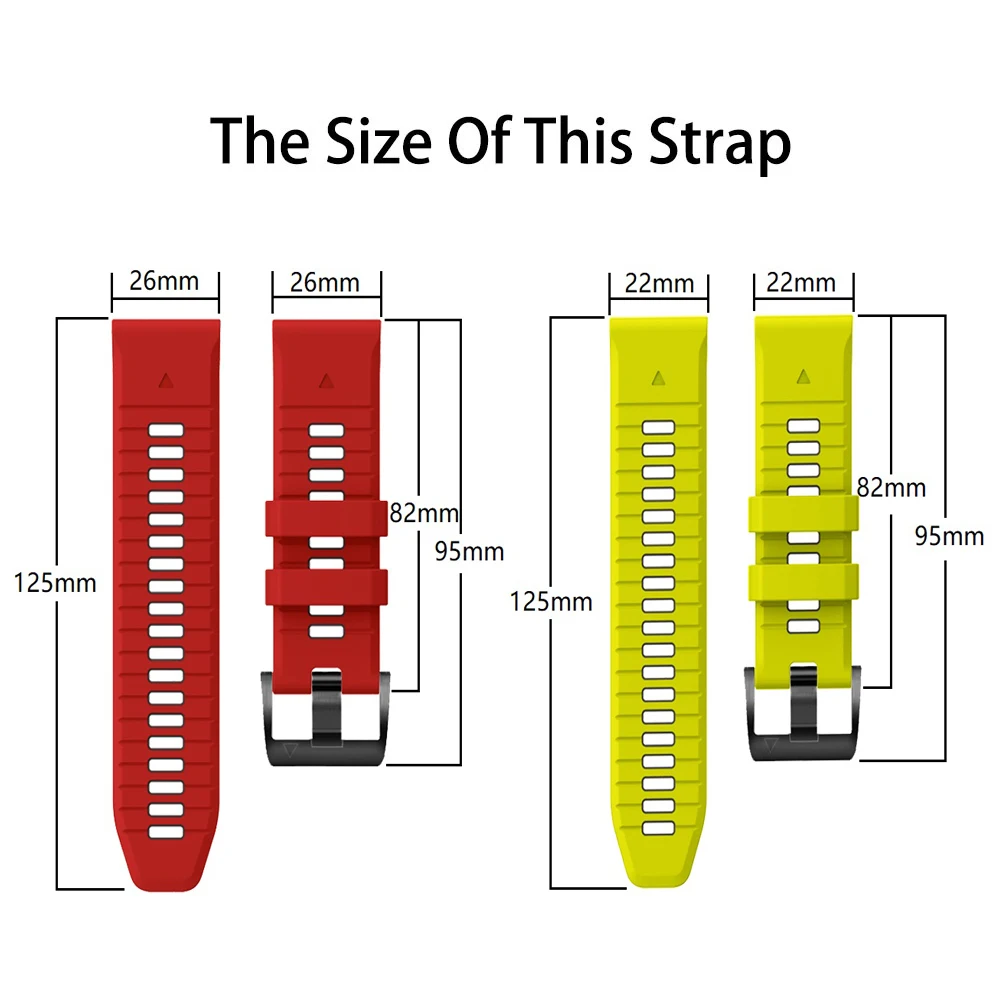 Quickfit 26mm 22mm Strap For Garmin Approach S70 47mm S62 Fenix 7X Pro 7 6X Pro 6Pro 5 5X Plus Band Silicone Wristband Bracelet