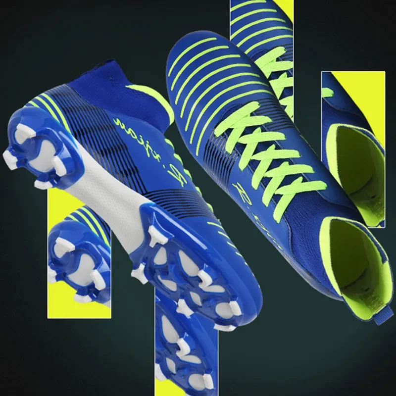 RXJIAN Men's and Women's Football Shoes, Outdoor Grass Sports Long Nail Football Shoes, High Top Lightweight Wrapped Anti Slip F
